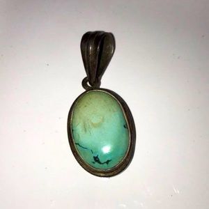 Vintage Sterling Silver Turquoise Pendant